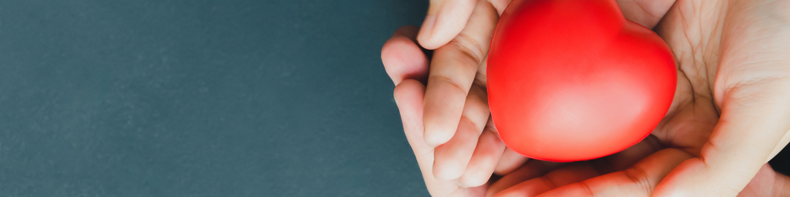 Photo of 2 Pairs of Hands Open Holding a Heart Shape.